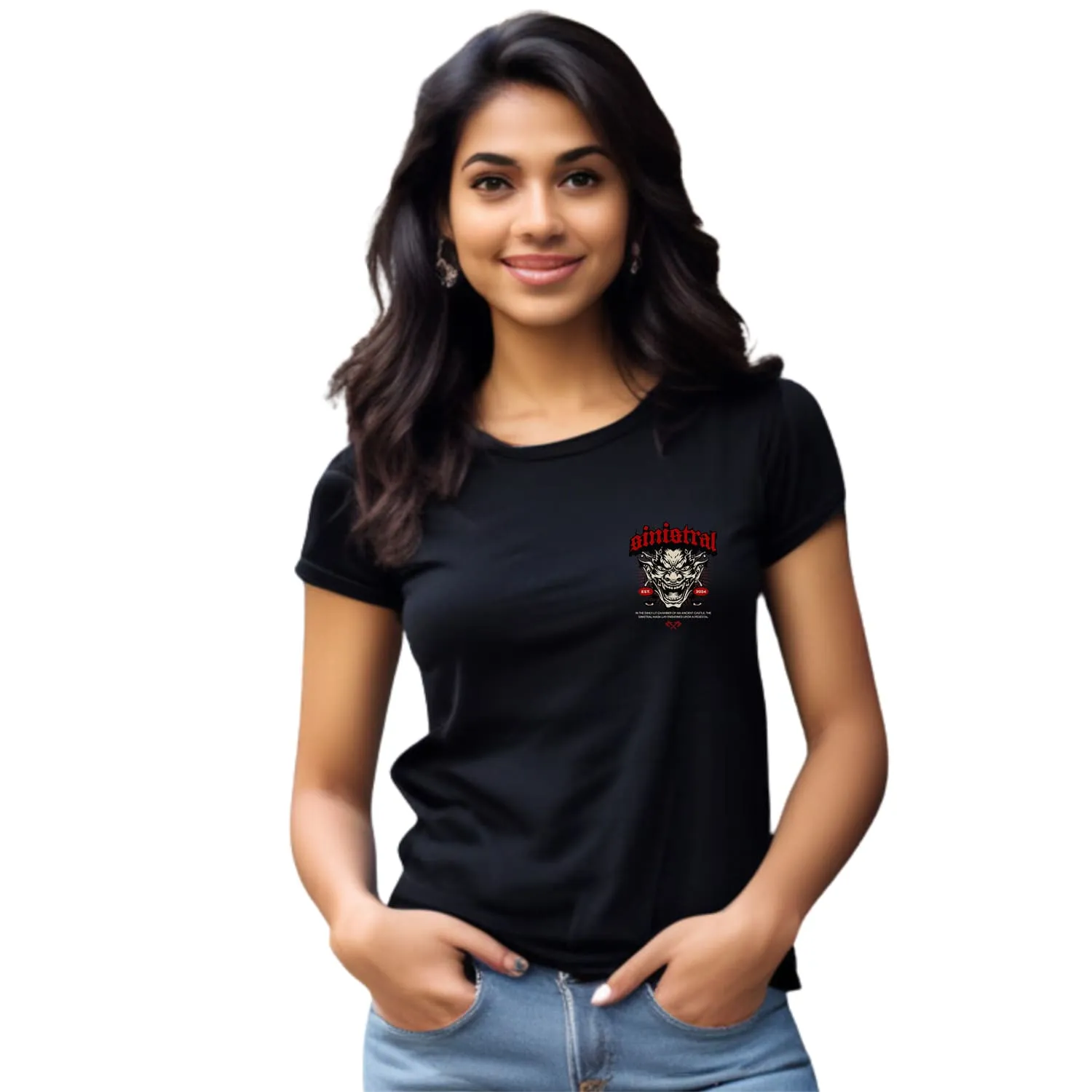 Sinistral Womens cotton printed T-shirt