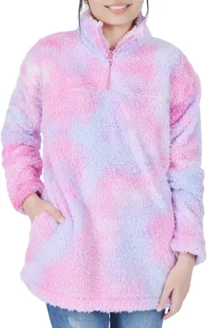 Sleepdown Womens Sweatshirt Long Sleeve Fuzzy Sherpa Fleece Zip Up Sweatshirts for Women Fluffy Pullover Tops with Pockets
