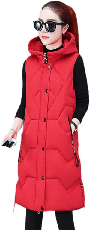 Spring Autumn Women Vest Cotton Waistcoat Plus Size Long Slim Padded Student Coat