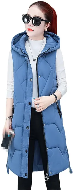 Spring Autumn Women Vest Cotton Waistcoat Plus Size Long Slim Padded Student Coat