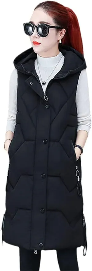 Spring Autumn Women Vest Cotton Waistcoat Plus Size Long Slim Padded Student Coat