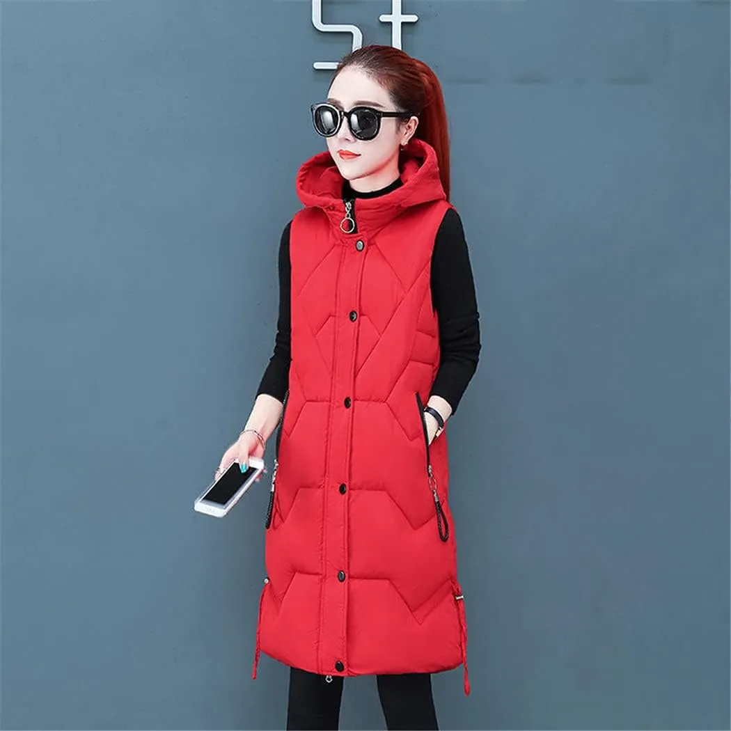 Spring Autumn Women Vest Cotton Waistcoat Plus Size Long Slim Padded Student Coat