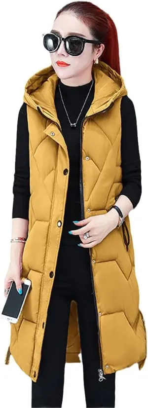Spring Autumn Women Vest Cotton Waistcoat Plus Size Long Slim Padded Student Coat