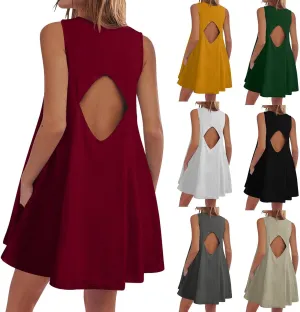 Summer Dresses for Women 2025 Vacation Boho Beach Backless Cover Up Ruffle Mini Dress Casual Loose Flowy Sun Dress