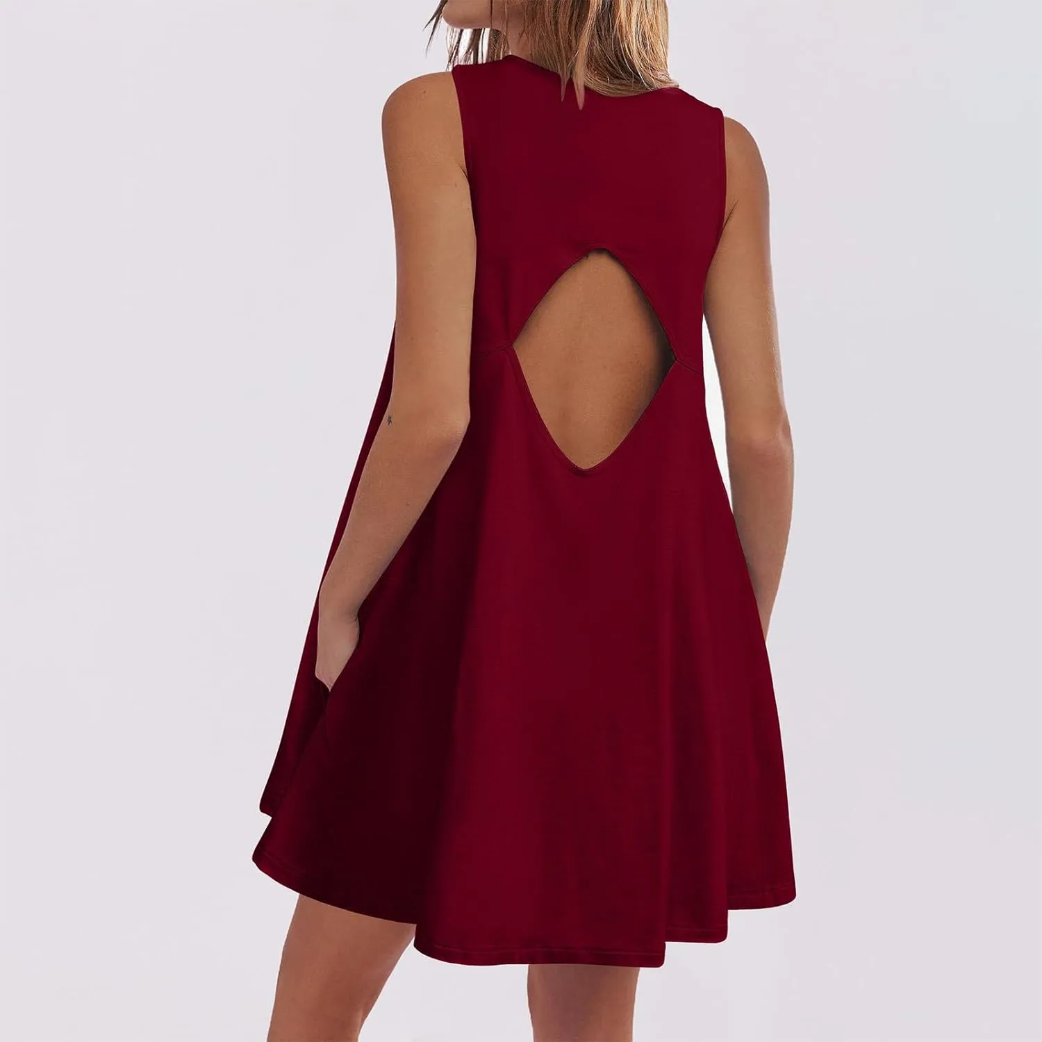 Summer Dresses for Women 2025 Vacation Boho Beach Backless Cover Up Ruffle Mini Dress Casual Loose Flowy Sun Dress