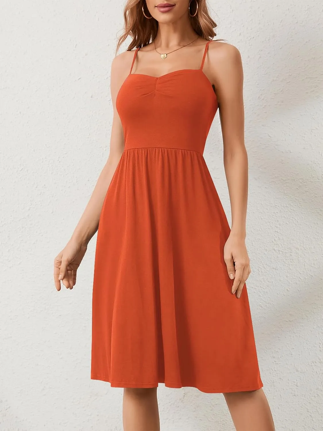 Sundresses for Women 2025 with Pockets Sleeveless Spaghetti Strap Aline Summer Dresses