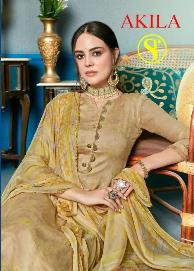 Sweety Presents Akila Satin Cotton Casual Wear Salwar Suits