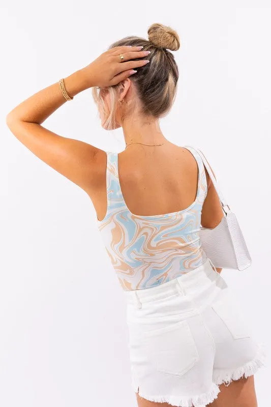 Swirl of Style Sleeveless Bodysuit