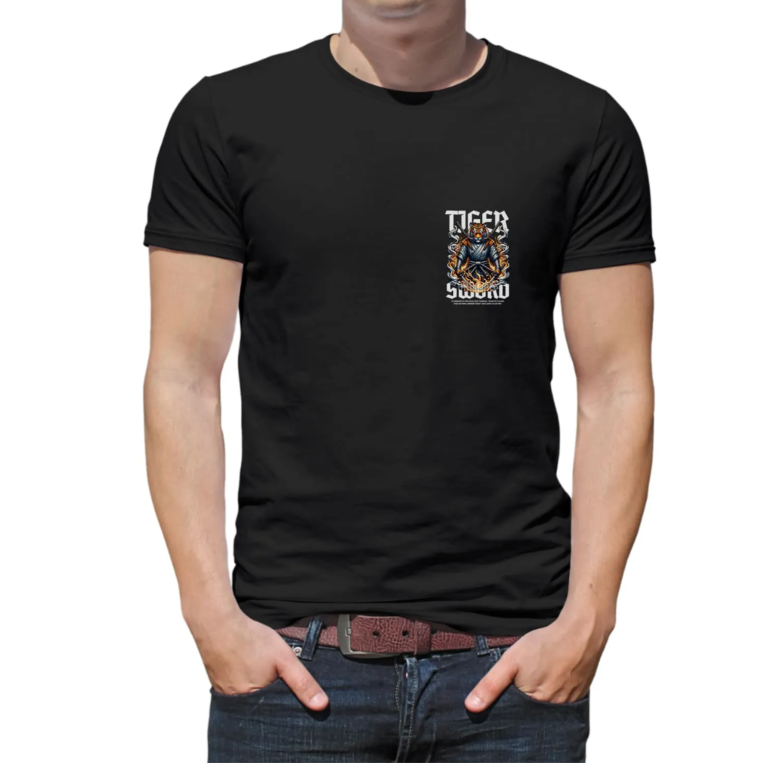 Tiger Mens cotton printed T-shirt