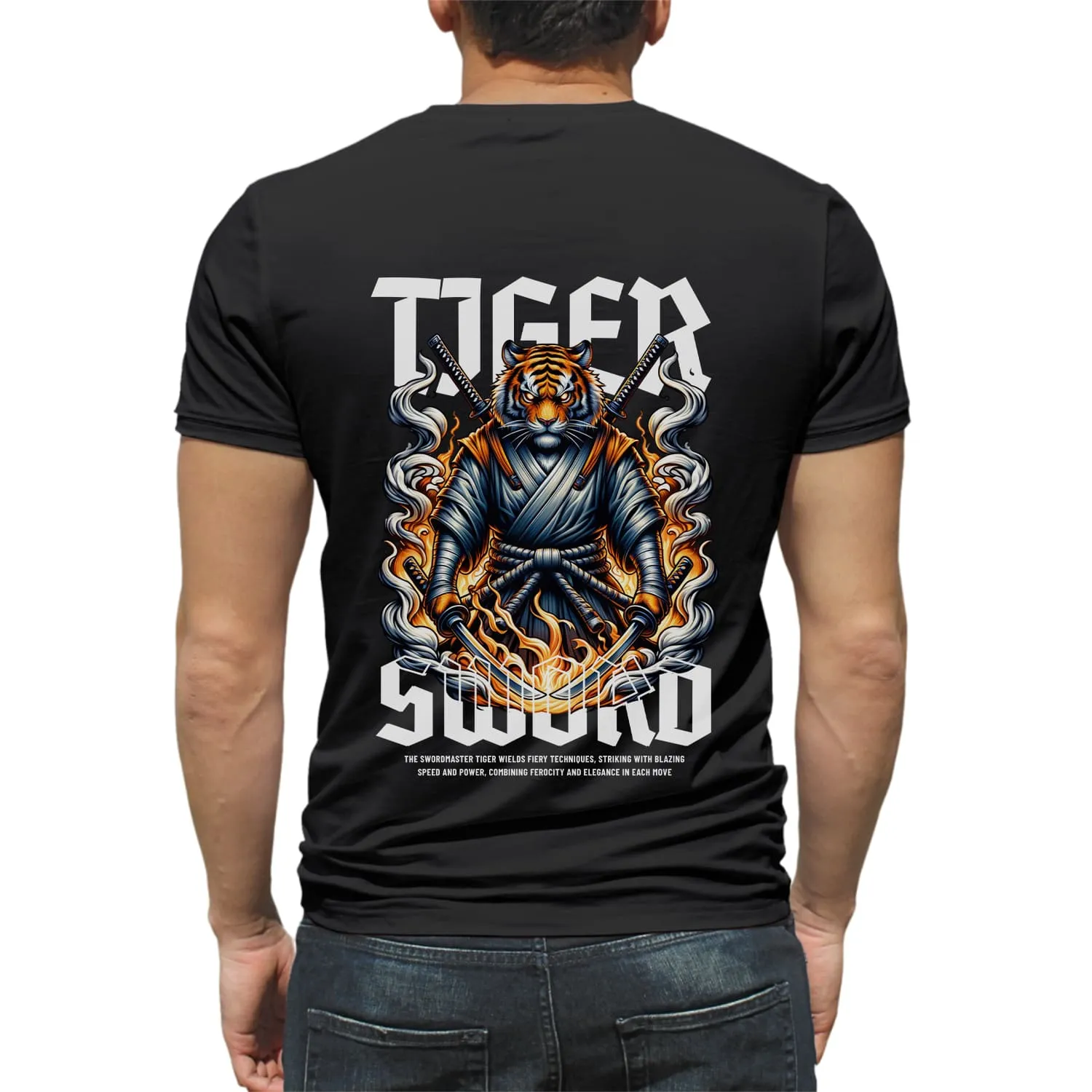 Tiger Mens cotton printed T-shirt