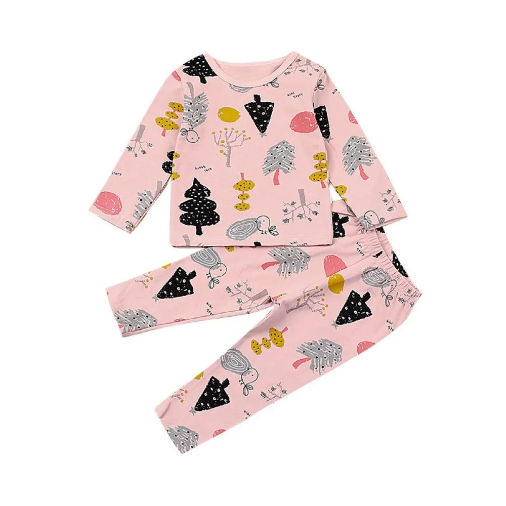 Toddler Boys Cartoon Tree Printed Top & Pants Boys Wholesale Clothes