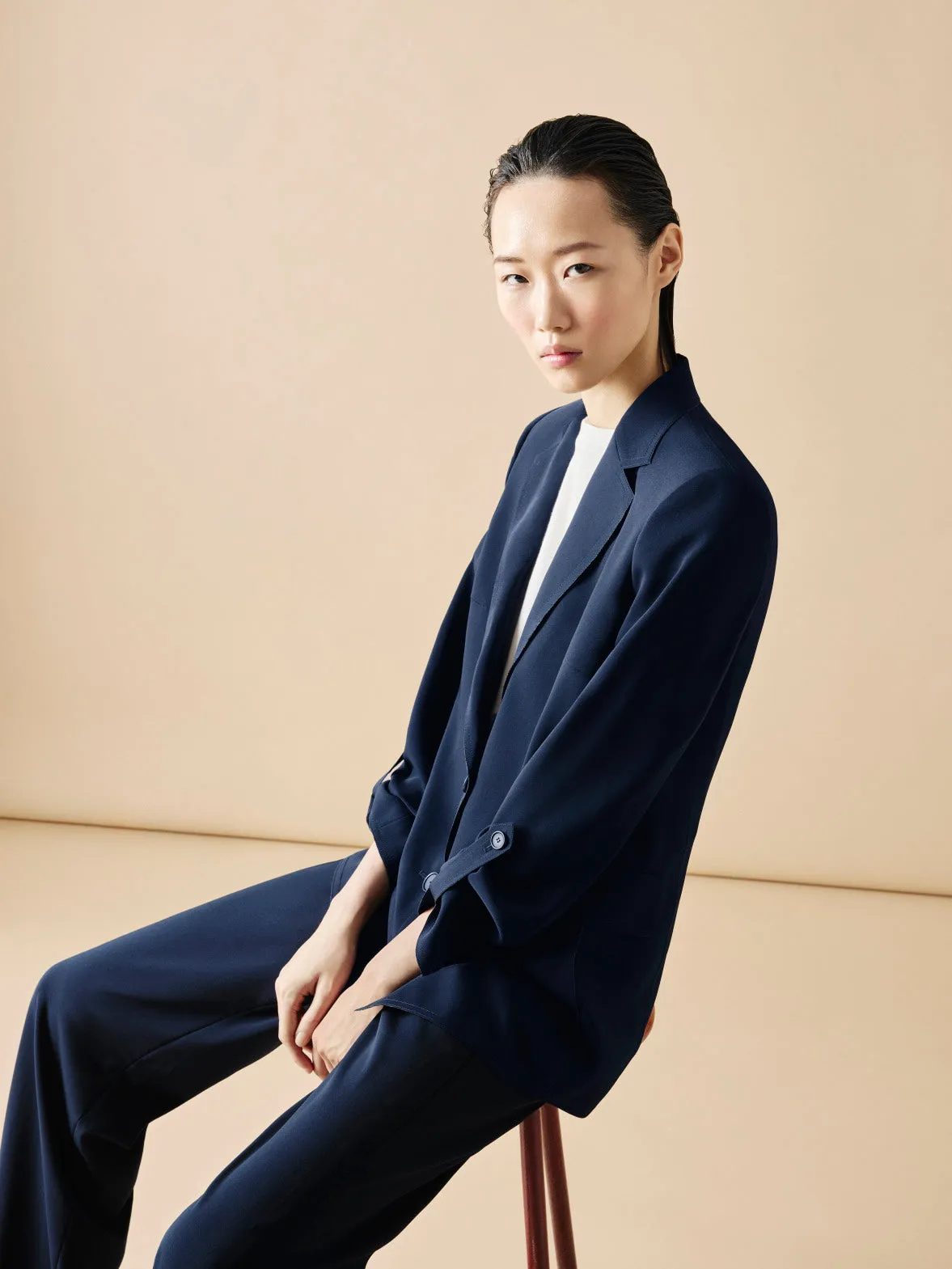 Travel-Friendly Laser Cut Boyfriend Blazer
