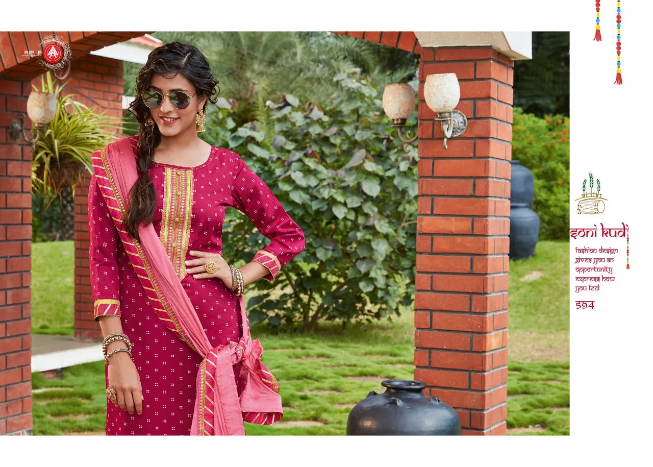 Triple Aaa Presents Kumkum Jam Printed Casual Wear Salwar Suits