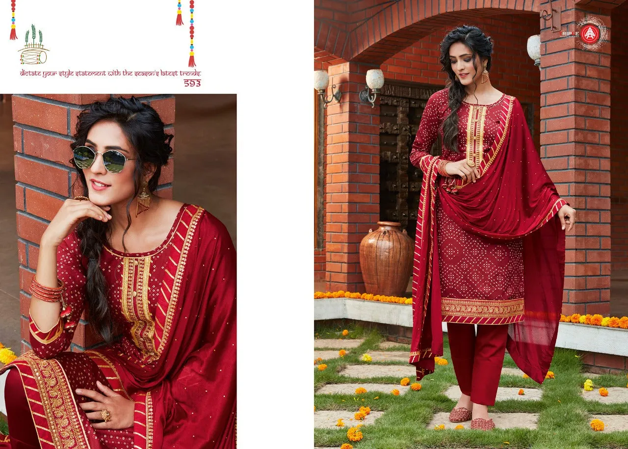 Triple Aaa Presents Kumkum Jam Printed Casual Wear Salwar Suits