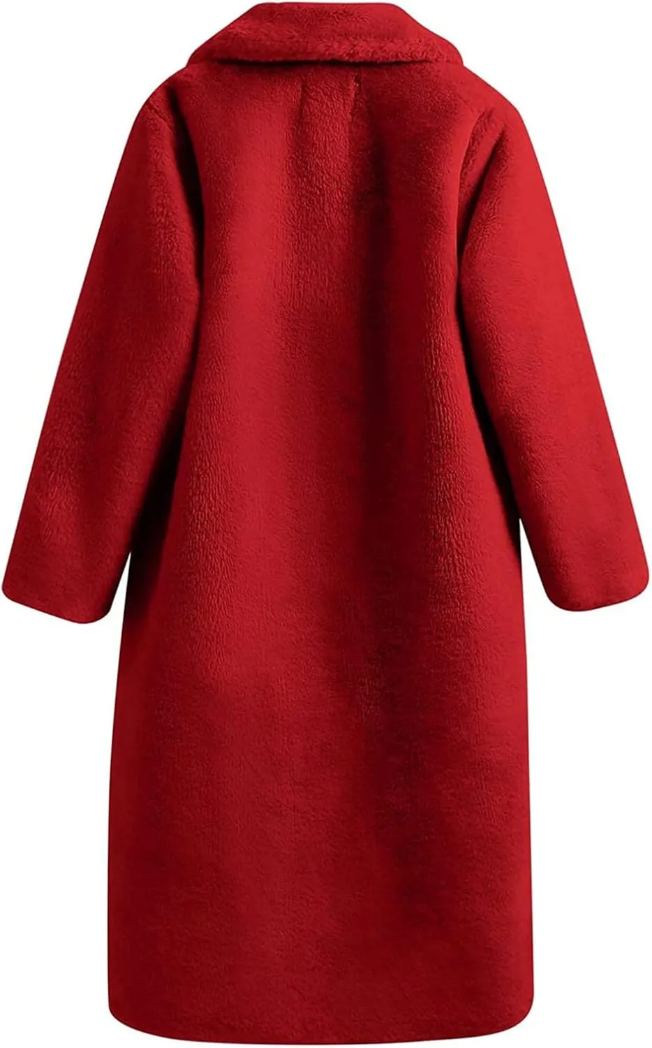 tuduoms Womens Faux Fur Sherpa Long Jacket Winter Coats Thickened Fleece Overcoat Cotton Padded Warm Fluffy Coat Plus Size