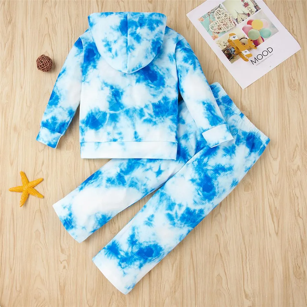 Unisex Tie Dye Hooded Long Sleeve Jumper & Pants Kids Wholesale Clothing
