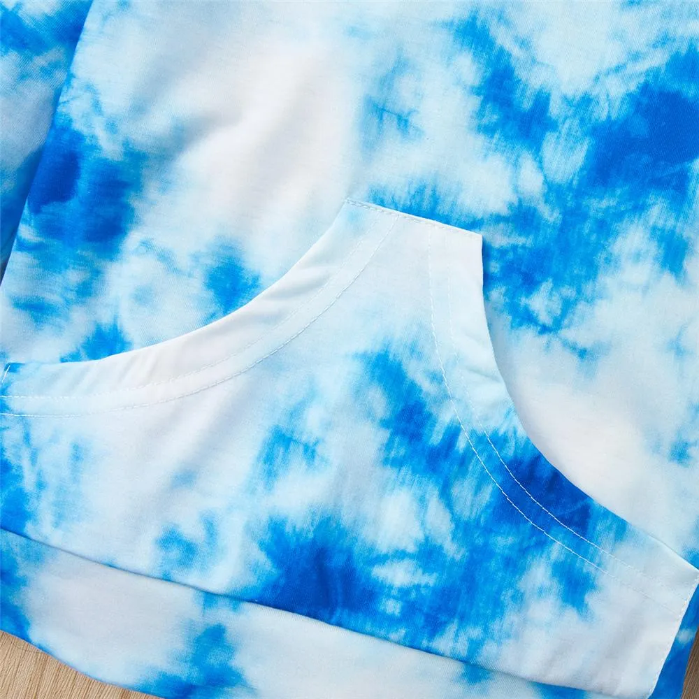 Unisex Tie Dye Hooded Long Sleeve Jumper & Pants Kids Wholesale Clothing