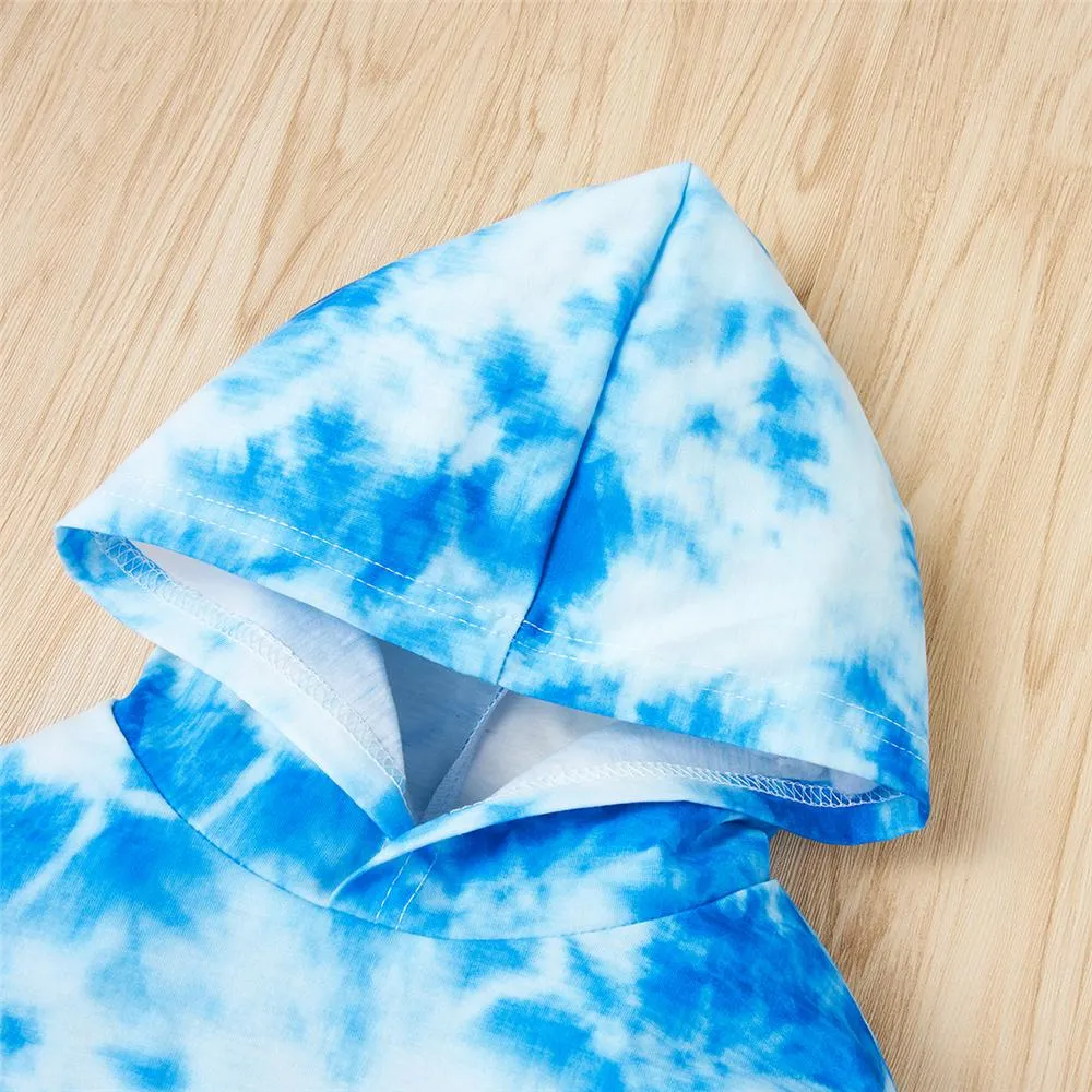 Unisex Tie Dye Hooded Long Sleeve Jumper & Pants Kids Wholesale Clothing