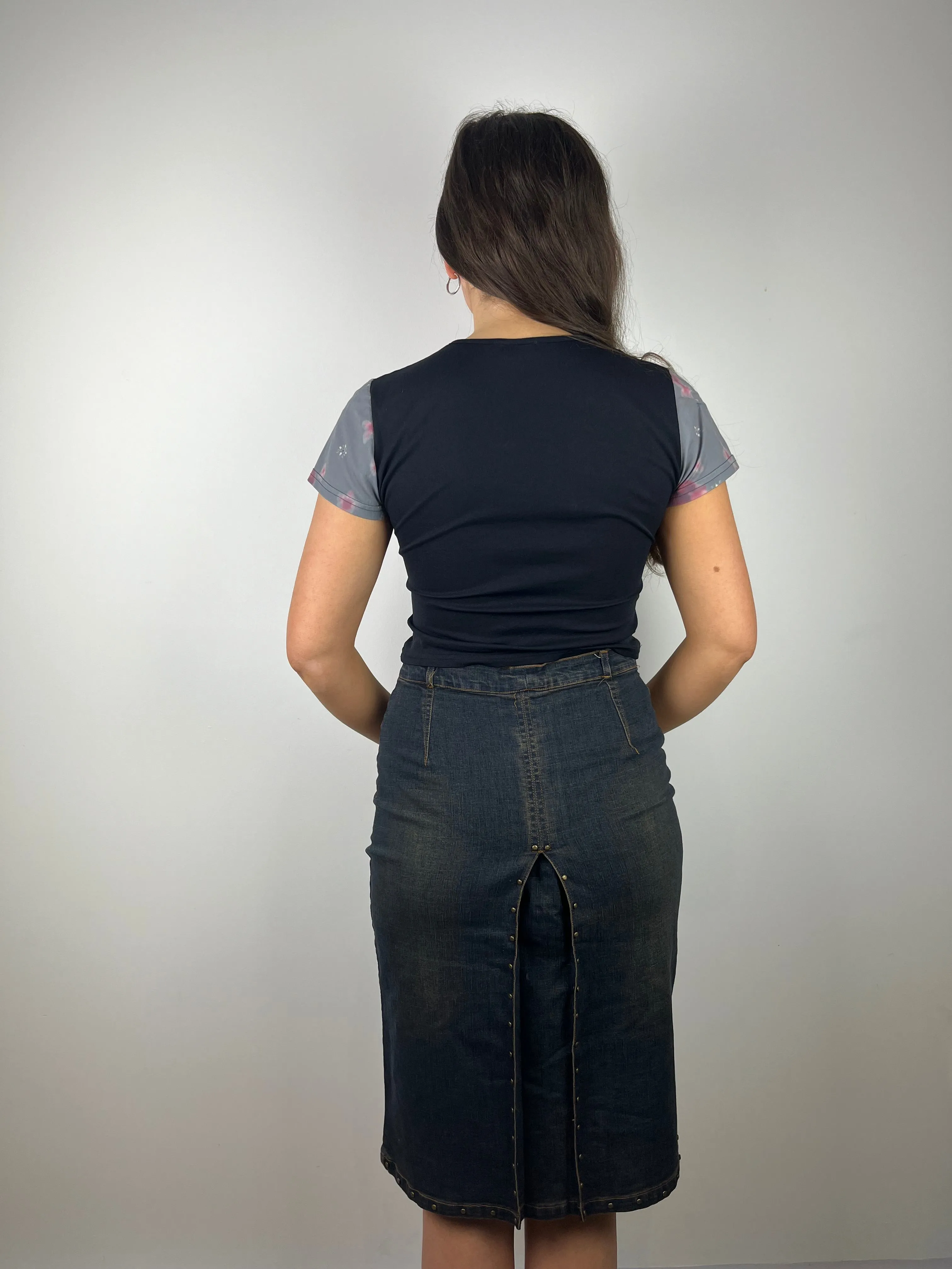 Vintage Y2K Studded Denim Skirt