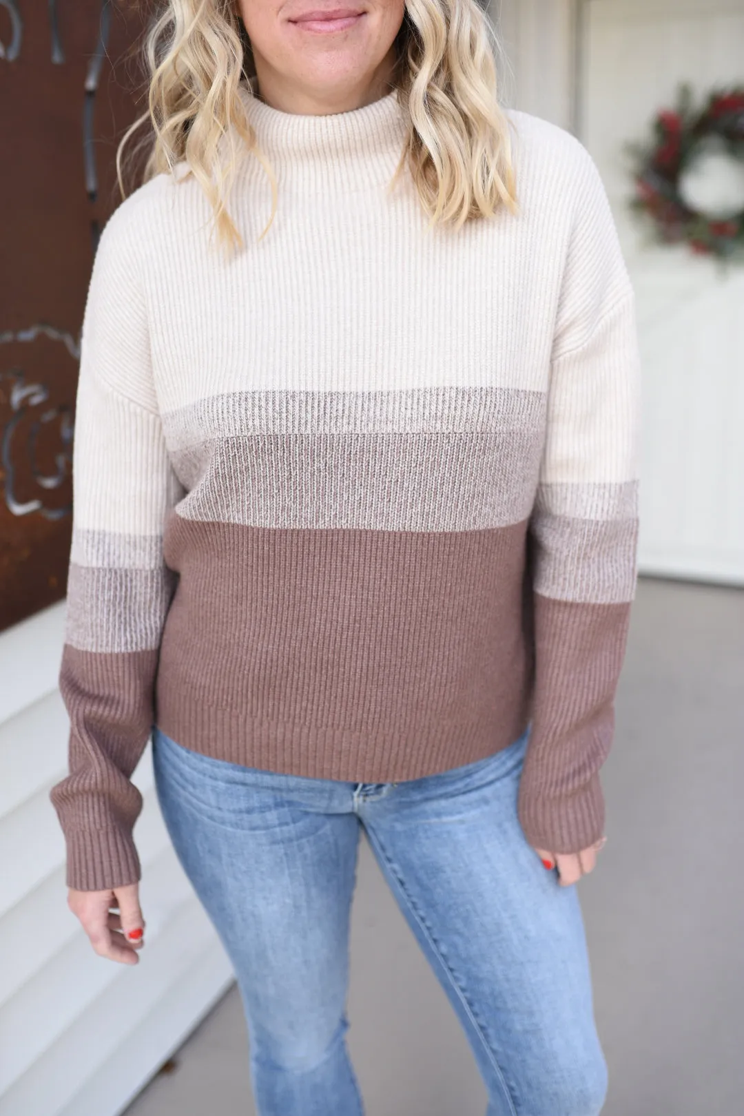 Warm Ambience Mock Neck Sweater