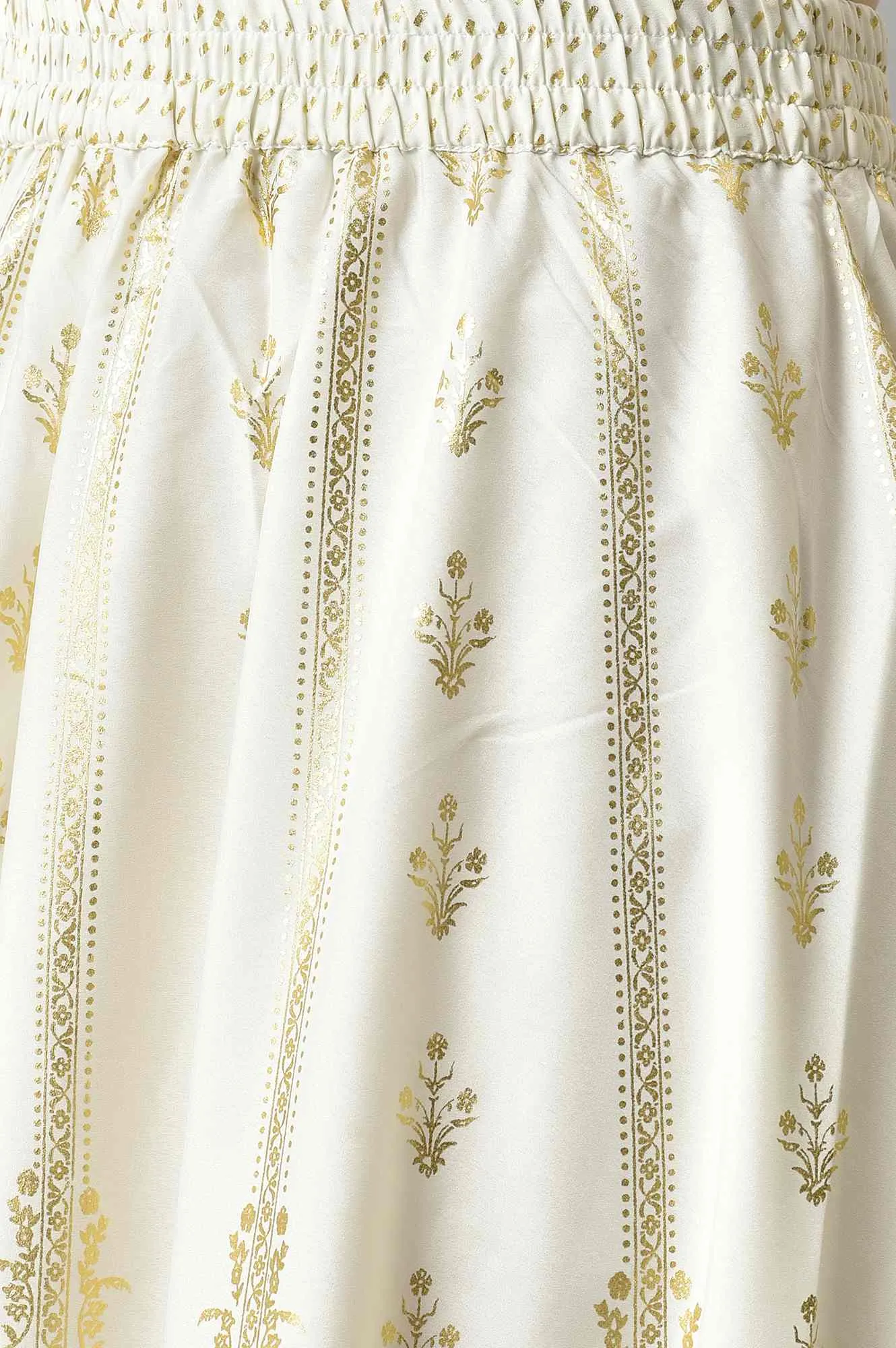 White Half Circle Ethnic Skirt
