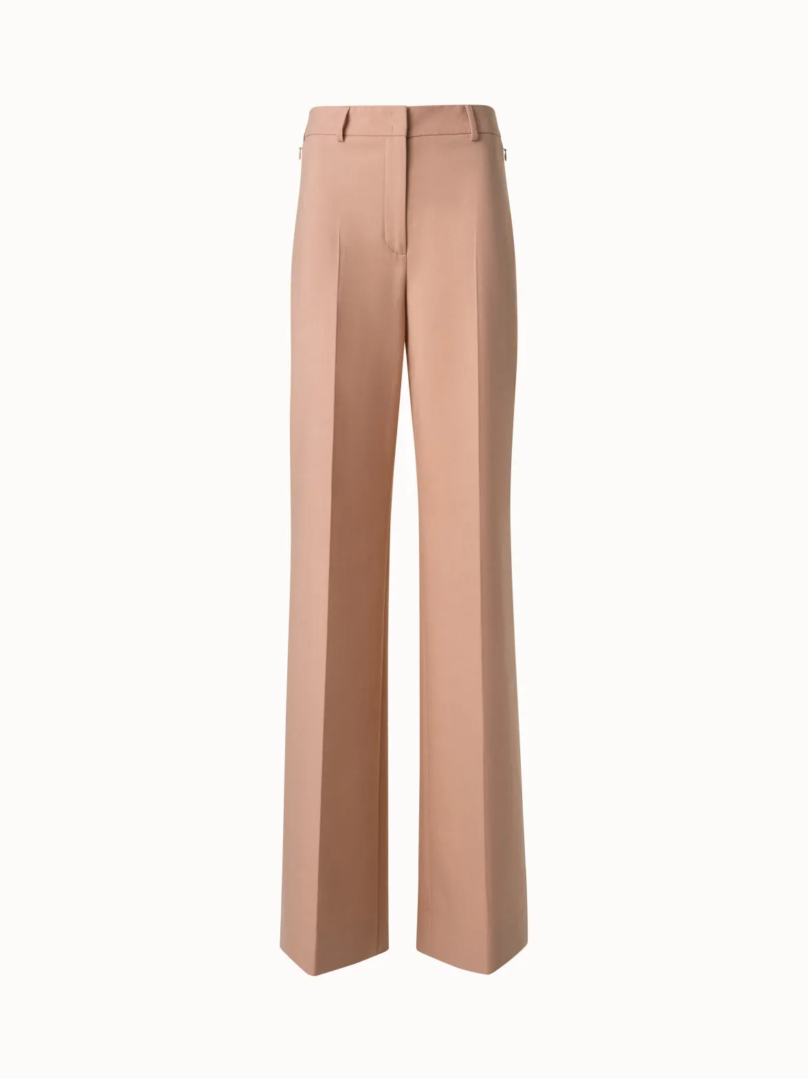 Wide Straight Cotton Double-Face Pants