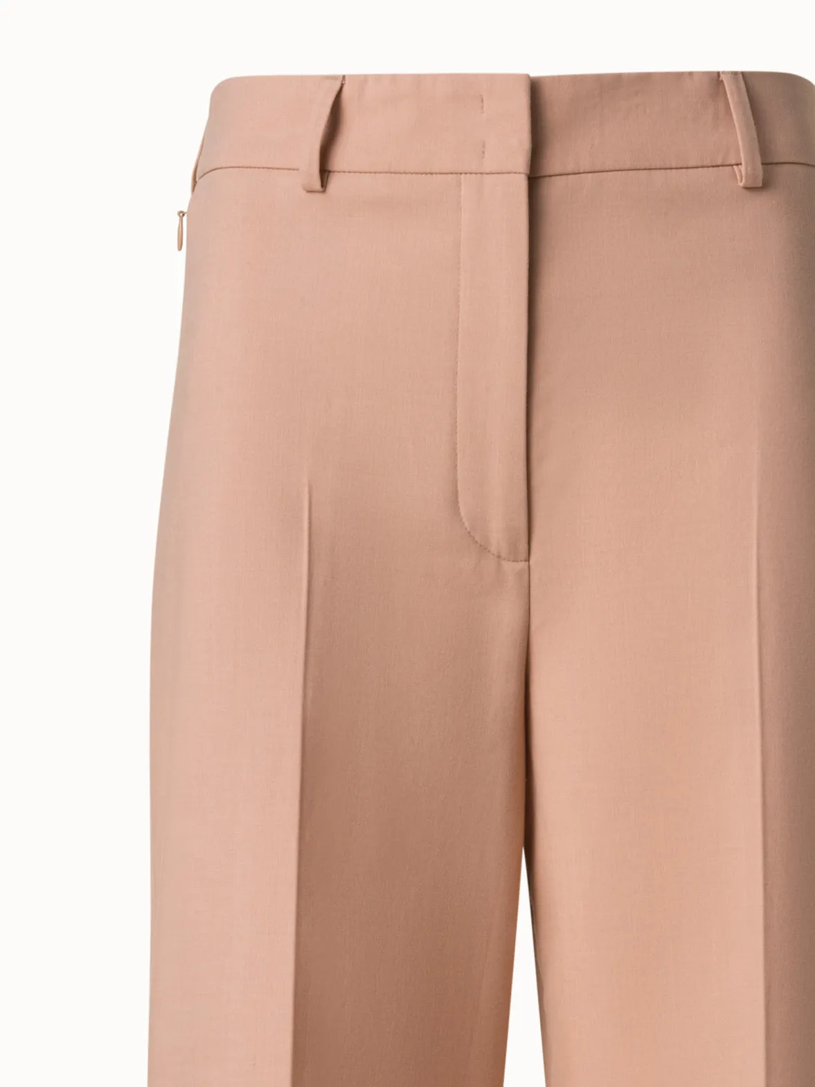 Wide Straight Cotton Double-Face Pants