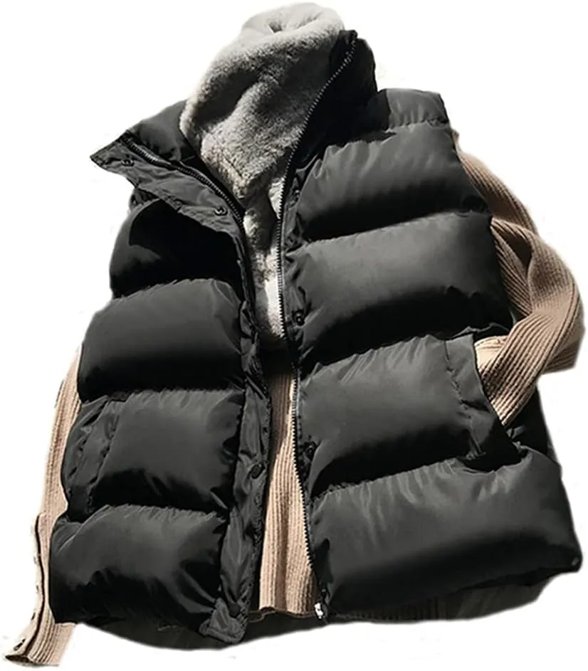 Winter Cotton Down Vest Women Loose Waistcoat Bodywarm Jacket Cotton Padded Jacket Sleeveless Waistcoat