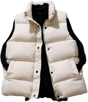 Winter Cotton Down Vest Women Loose Waistcoat Bodywarm Jacket Cotton Padded Jacket Sleeveless Waistcoat