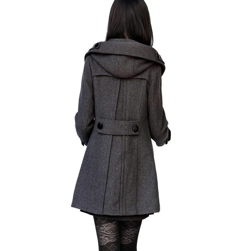 Winter Hooded Chic Woolen Coats