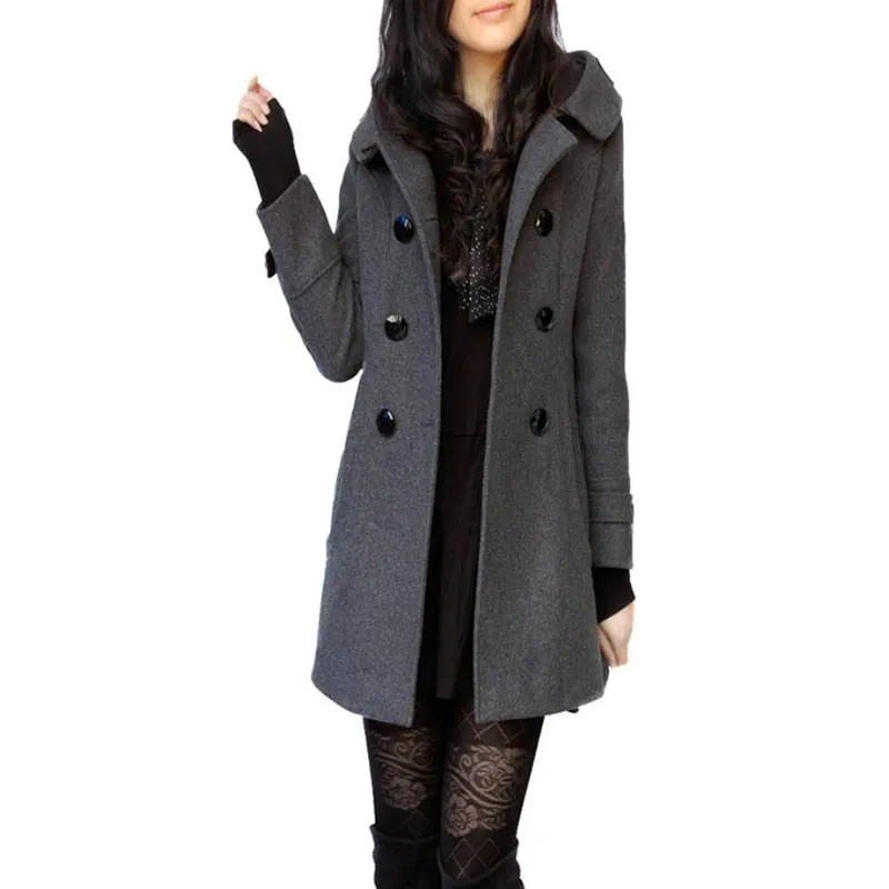 Winter Hooded Chic Woolen Coats