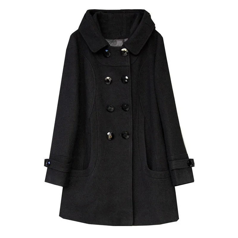 Winter Hooded Chic Woolen Coats