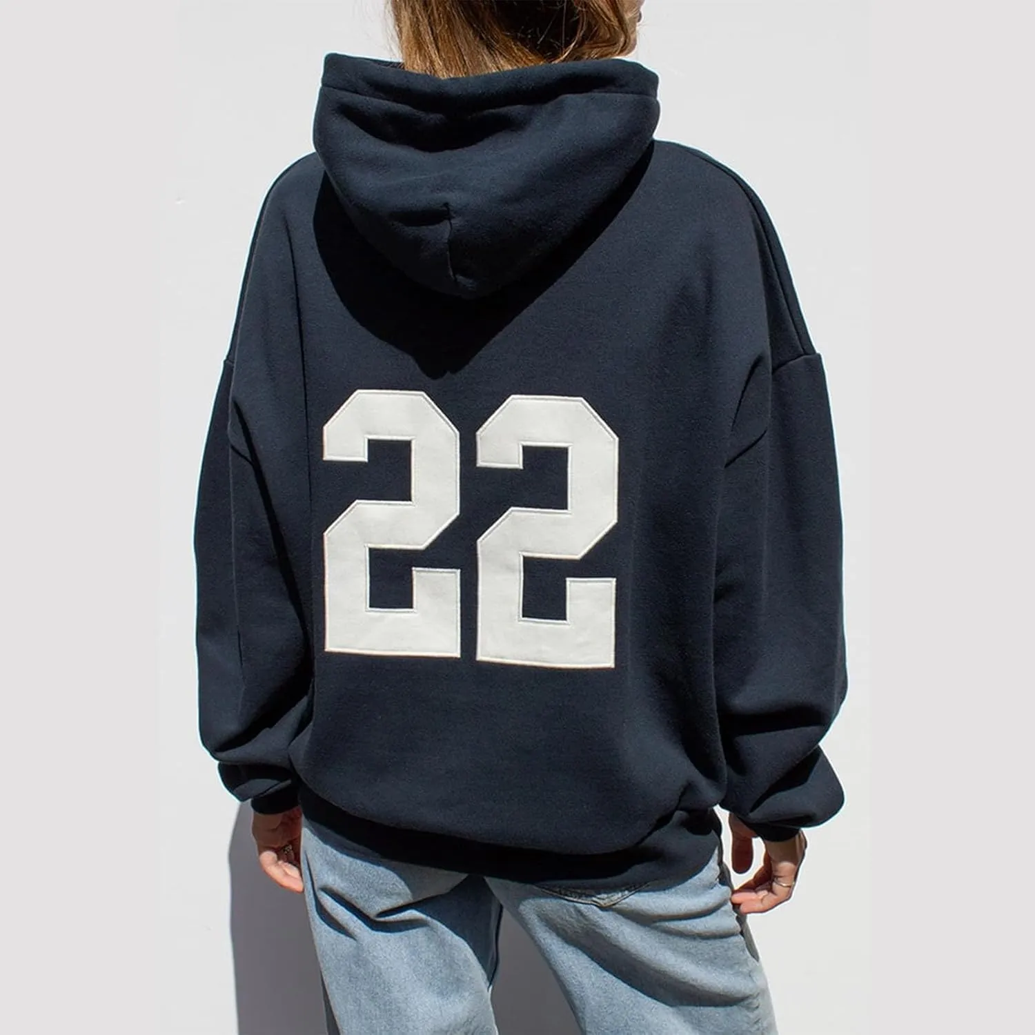 Women Oversized Graphic Hoodie Y2k Teen Girls Preppy Sweatshirt Long Sleeve Hooded Pullover Top Loose Aesthetic
