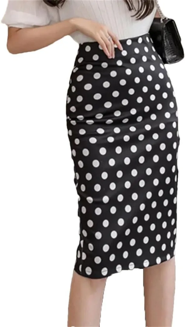 Women Printed Skirts White Long Pencil Skirt Clothing Sexy High Waist Office Bodycon Black Skirt