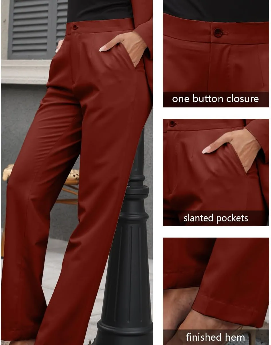 Women's 2 Piece Suit One Button Slim Fit Dressy Blazer Pants Suit Set Business Casual Outfits for Women