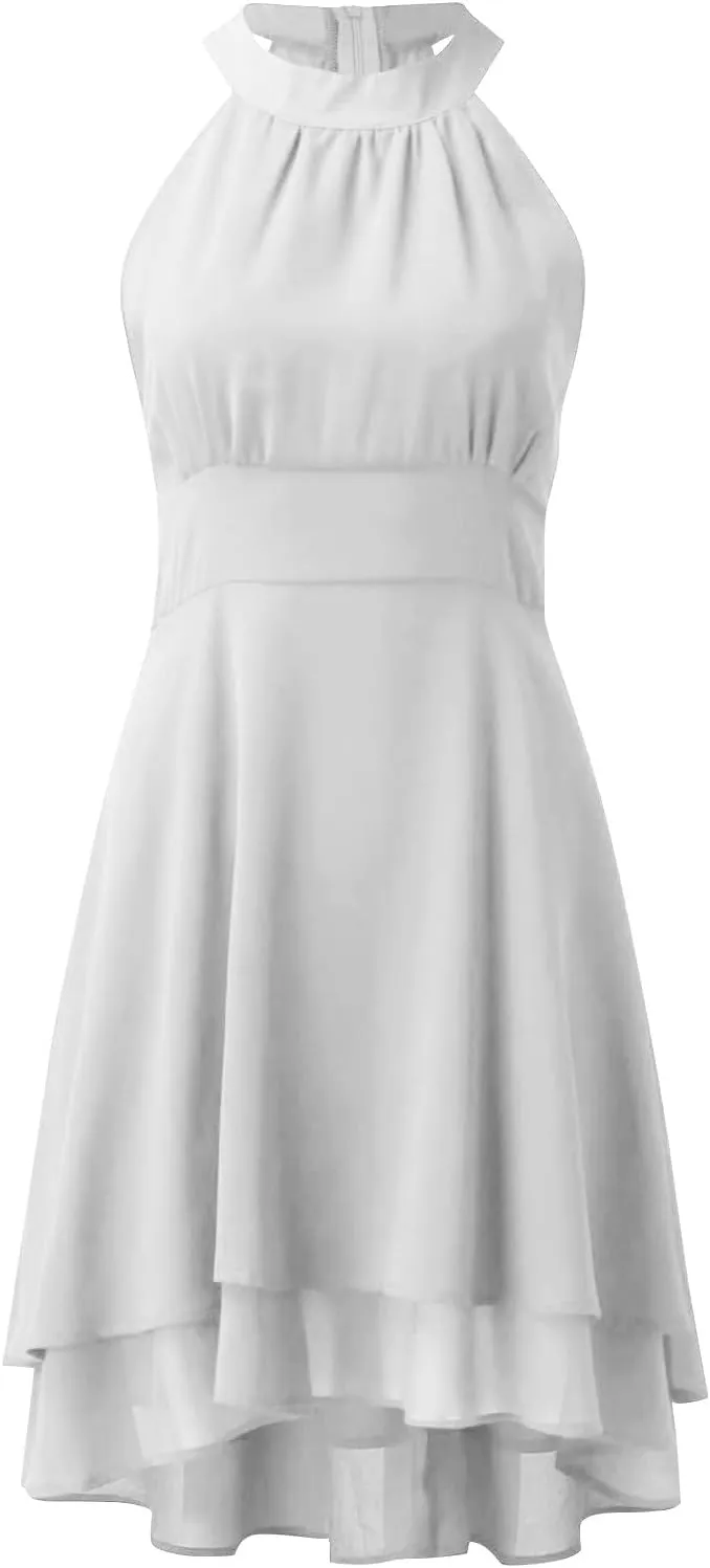 Women's Cocktail Dresses Sexy Elegant Trendy Solid Color Cold Shoulder Prom Party Midi Dress, S-5XL