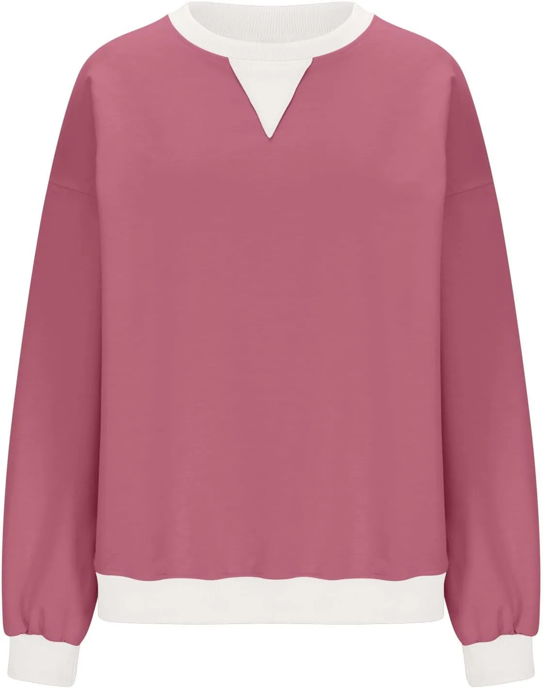 Womens Colorblock Shirt Casual Crew Neck Sweatshirt Fall Long Sleeve Sweatshirt Loose Fitting Tunic Tops Blouse