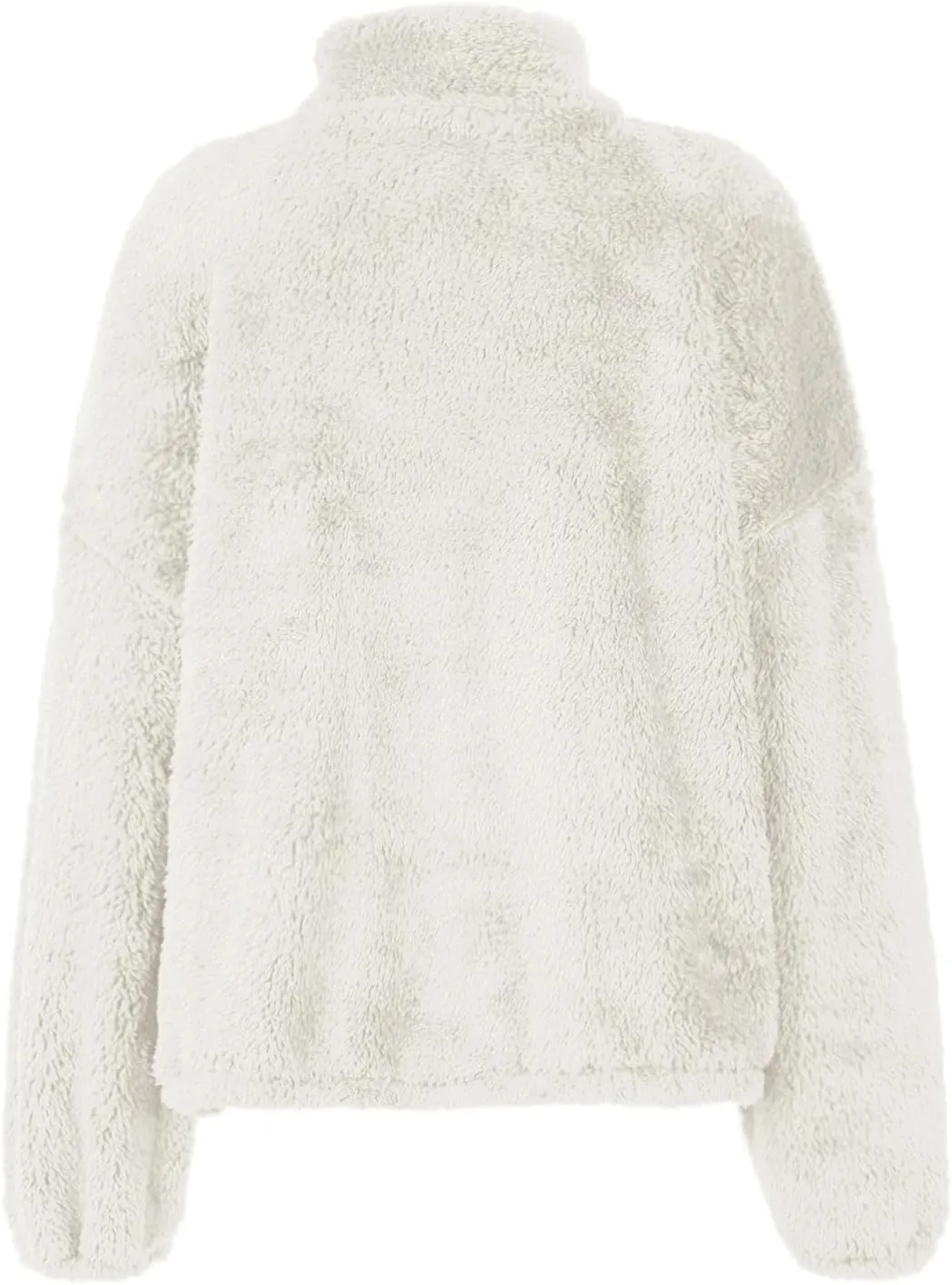Womens Half Zip Sweatshirt Sherpa Hoodie Quarter Zip Pullover Fuzzy Sweater with Pocket Comfy Warm Winter Clothes