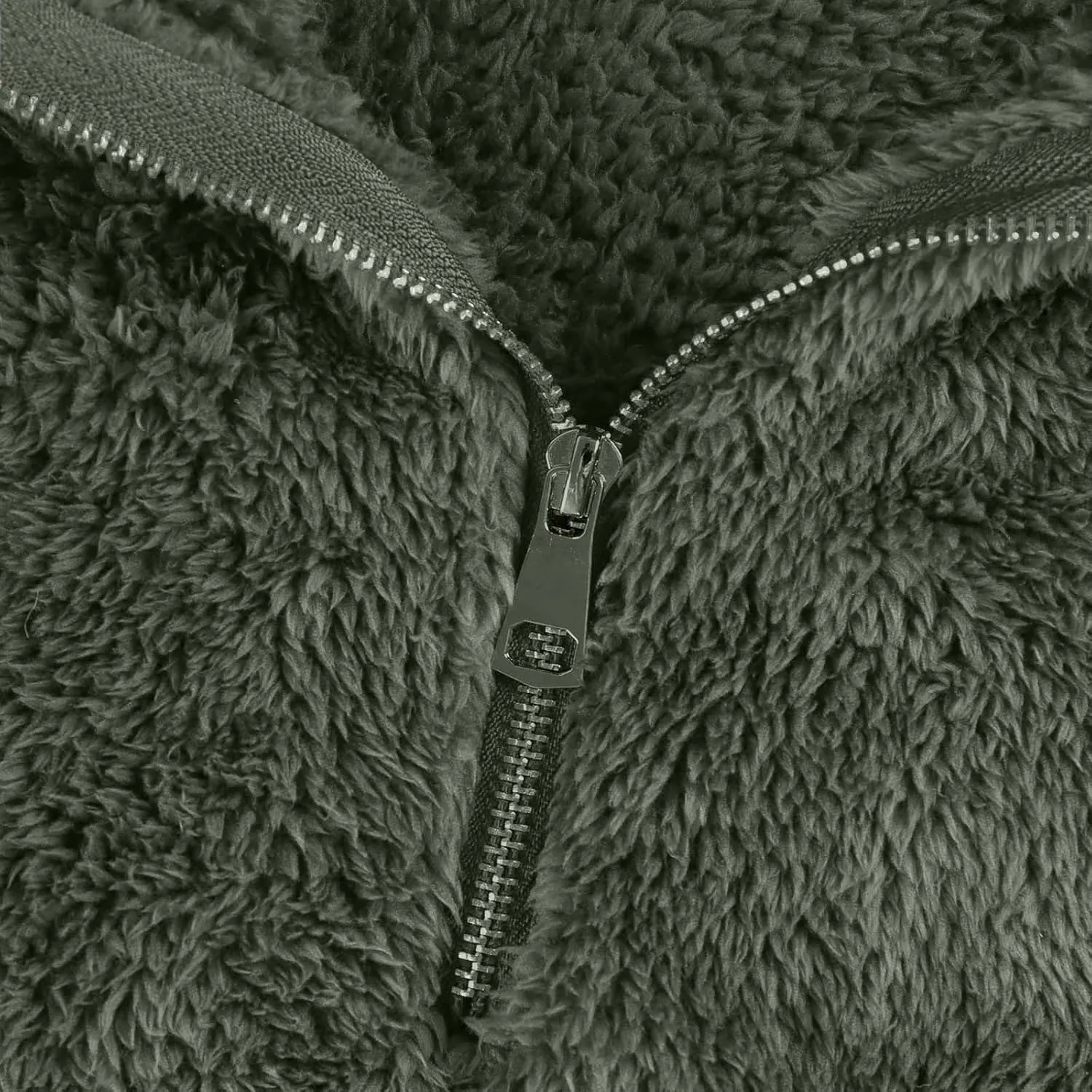 Womens Half Zip Sweatshirt Sherpa Hoodie Quarter Zip Pullover Fuzzy Sweater with Pocket Comfy Warm Winter Clothes
