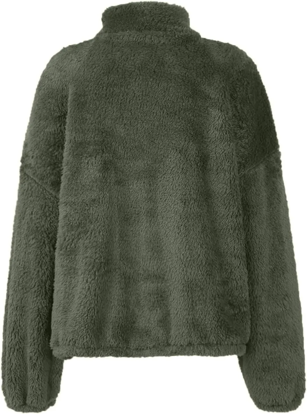 Womens Half Zip Sweatshirt Sherpa Hoodie Quarter Zip Pullover Fuzzy Sweater with Pocket Comfy Warm Winter Clothes