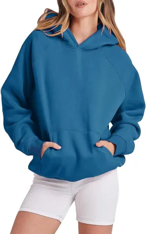 Womens Oversized Hoodies Hooded Sweatshirts Raglan Sleeve Sweater Tunic Tops Fall Winter Outfits