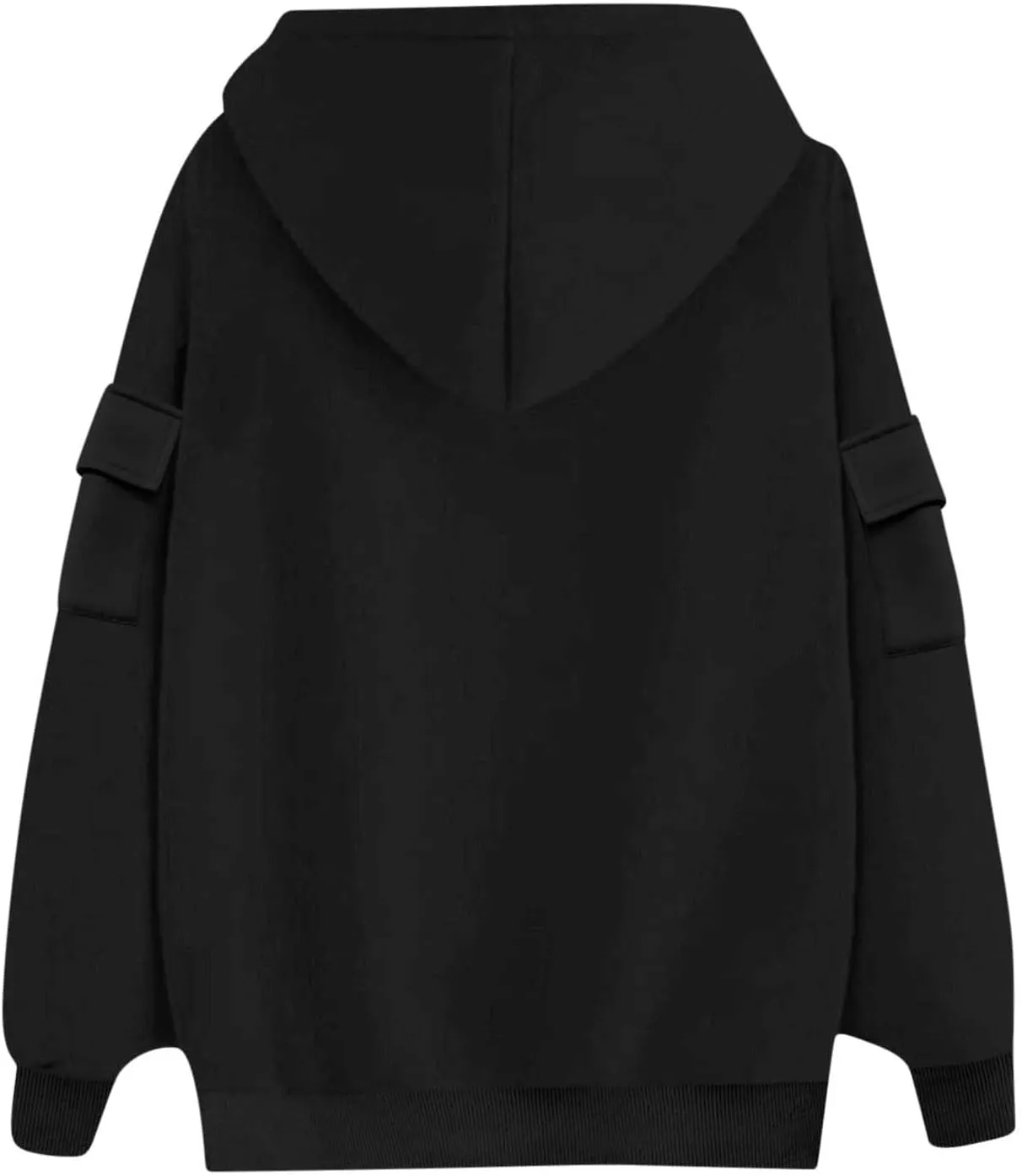 Womens Oversized Hoodies Pullover Fleece Long Sleeve Hooded Sweatshirts with Pockets Solid Color Casual Cute Sweaters
