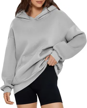 Womens Oversized Sweatshirts 2024 Fashion Fleece Hoodies Pullover Long Sleeve Hooded Sweatshirt Fall Winter Outfits