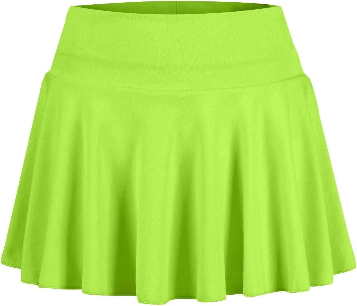 Women's Summer Sports Loose Trendy Elastic High Waist Solid Color Yoga Fitness Tennis Skirts Inner Shorts, S-2XL