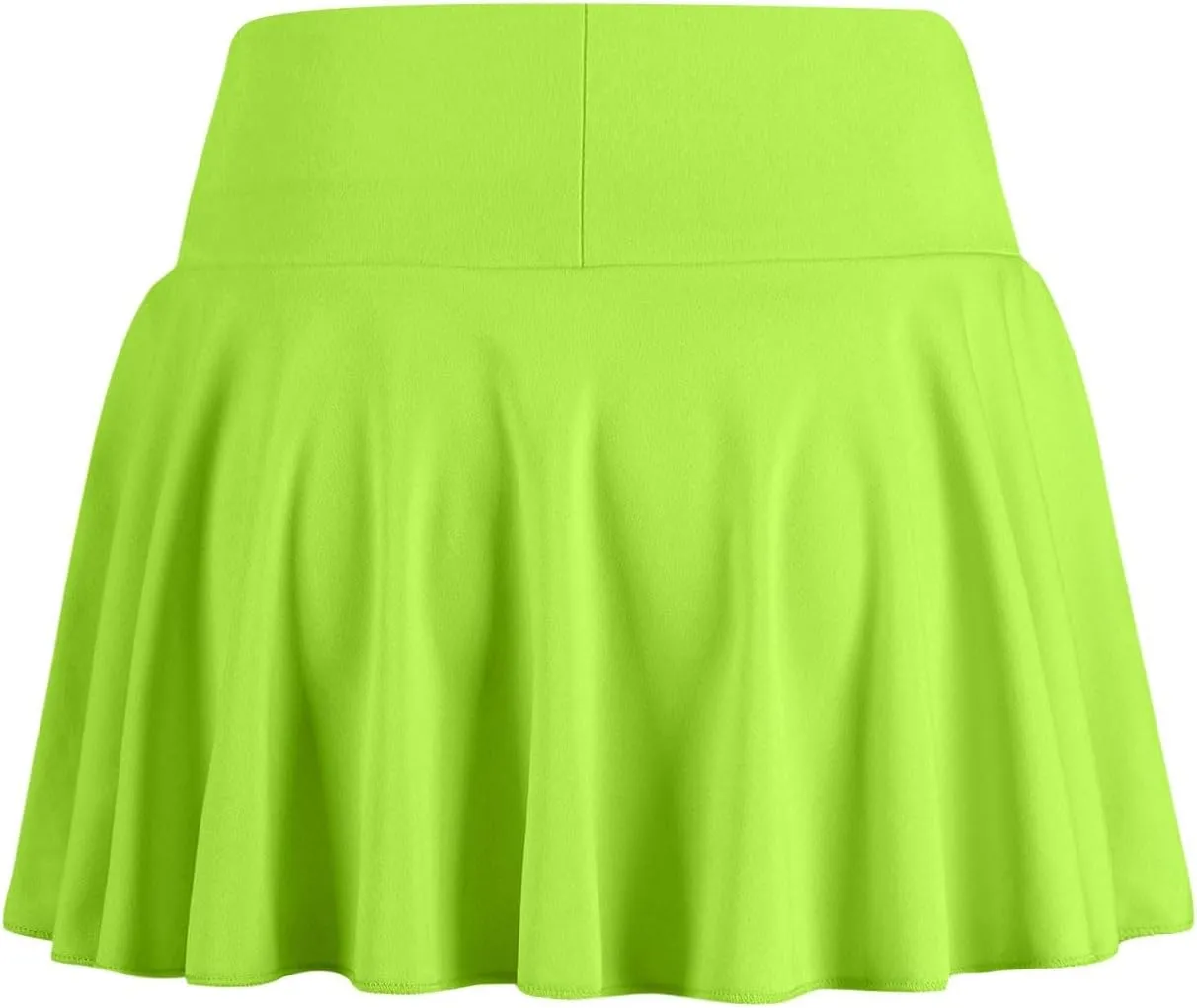 Women's Summer Sports Loose Trendy Elastic High Waist Solid Color Yoga Fitness Tennis Skirts Inner Shorts, S-2XL