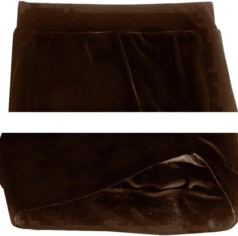 Ylingjun Women's High Waisted Long Velvet Skirt Pencil Skirt with Slit