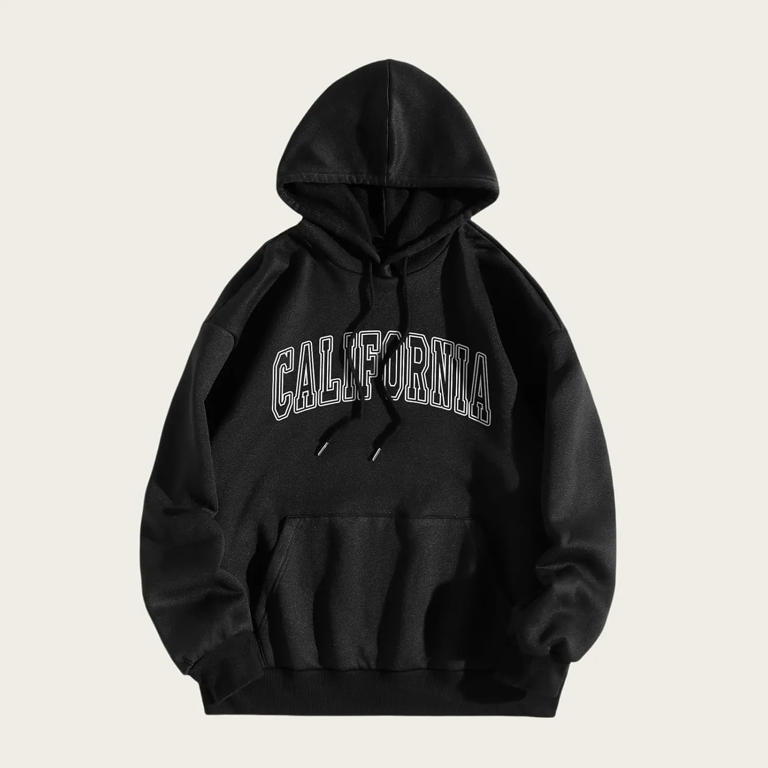 ZWRXW Women's Oversized Hoodies Letter Graphic Print Long Sleeve Sweatshirts Fall Casual Drawstring Pullover Tops with Pocket